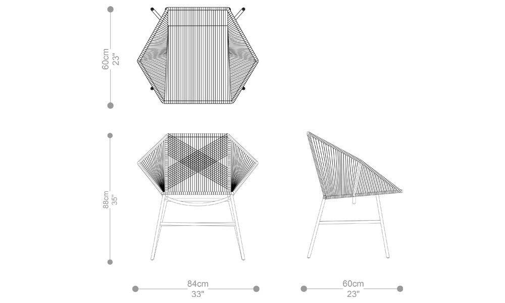 Imagem das dimensões principais do produto